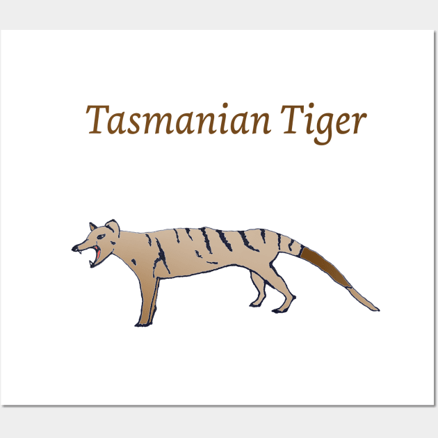 Tiger of Tasmania Thylacine Australian wildlife Tassie Trip Wall Art by Artstastic